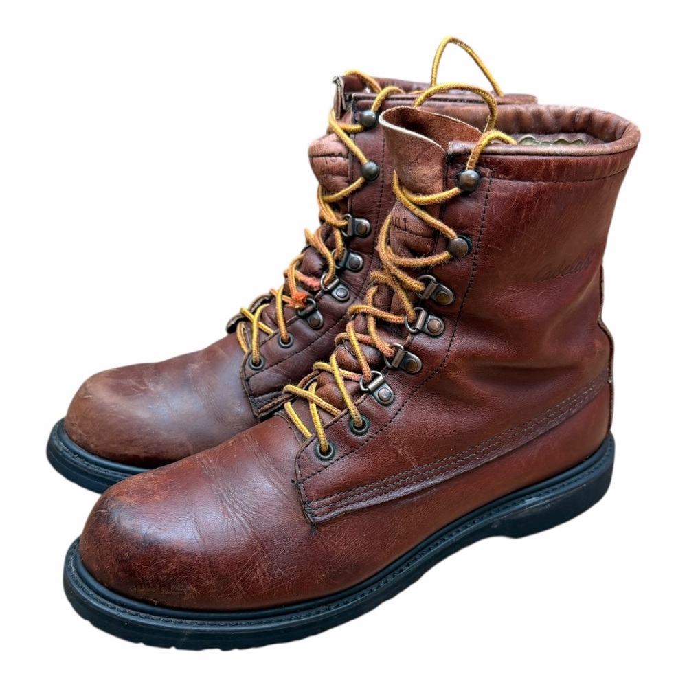 Vintage Cabela’s Mens Size 9M Hunting Brown Leather Boots USA Made